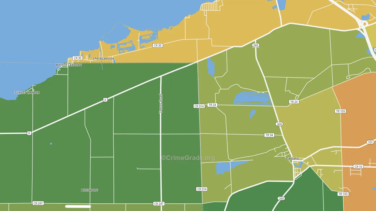Springbrook, OH Map of Assault Rates