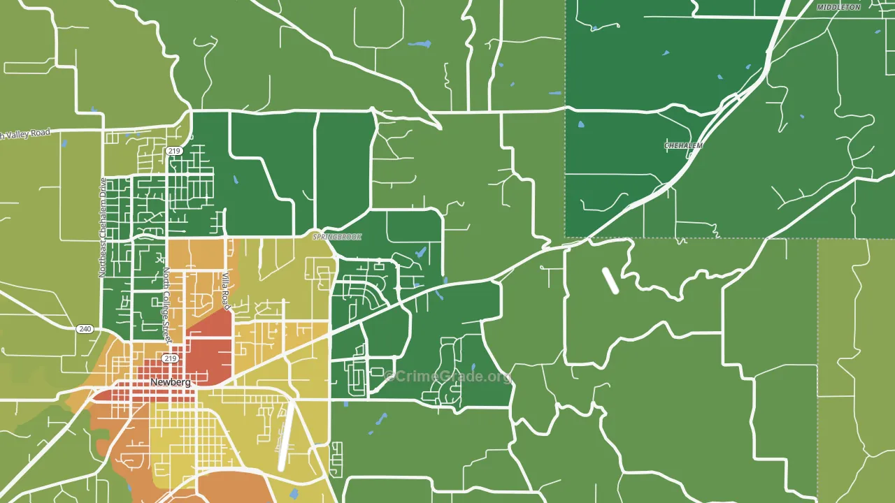 Springbrook, OR Map of Assault Rates