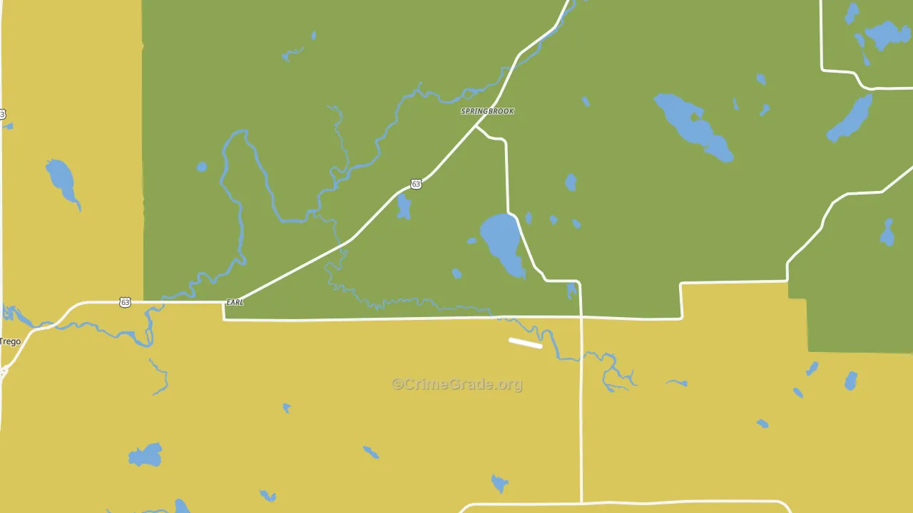Springbrook, WI Map of Assault Rates