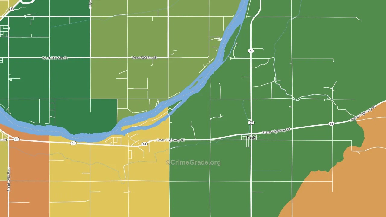 Springdale, ID Map of Assault Rates