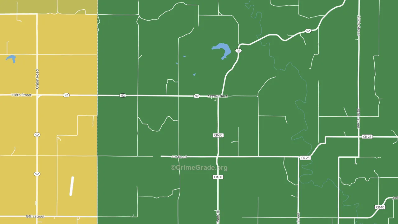 Springdale, KS Map of Assault Rates
