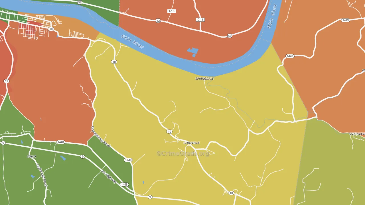 Springdale, KY Map of Assault Rates