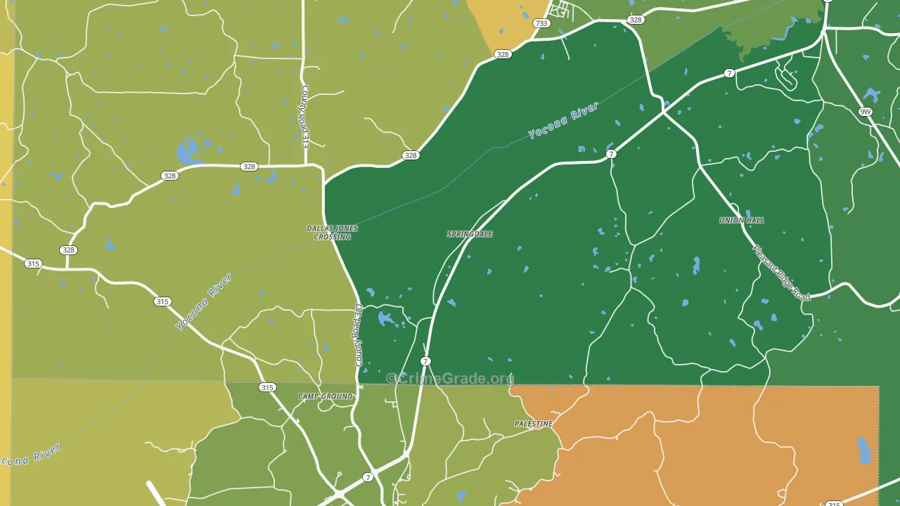Springdale, MS Map of Assault Rates