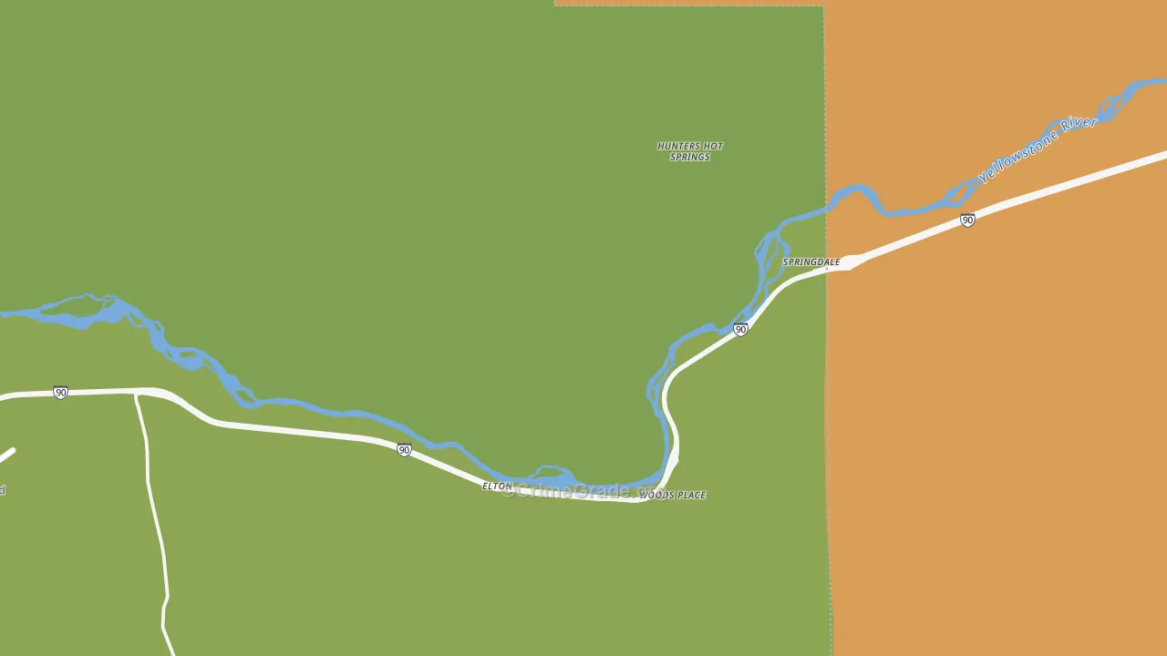 Springdale, MT Map of Assault Rates