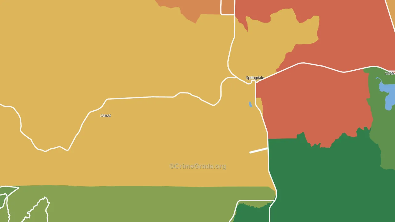 Springdale, WA Map of Assault Rates
