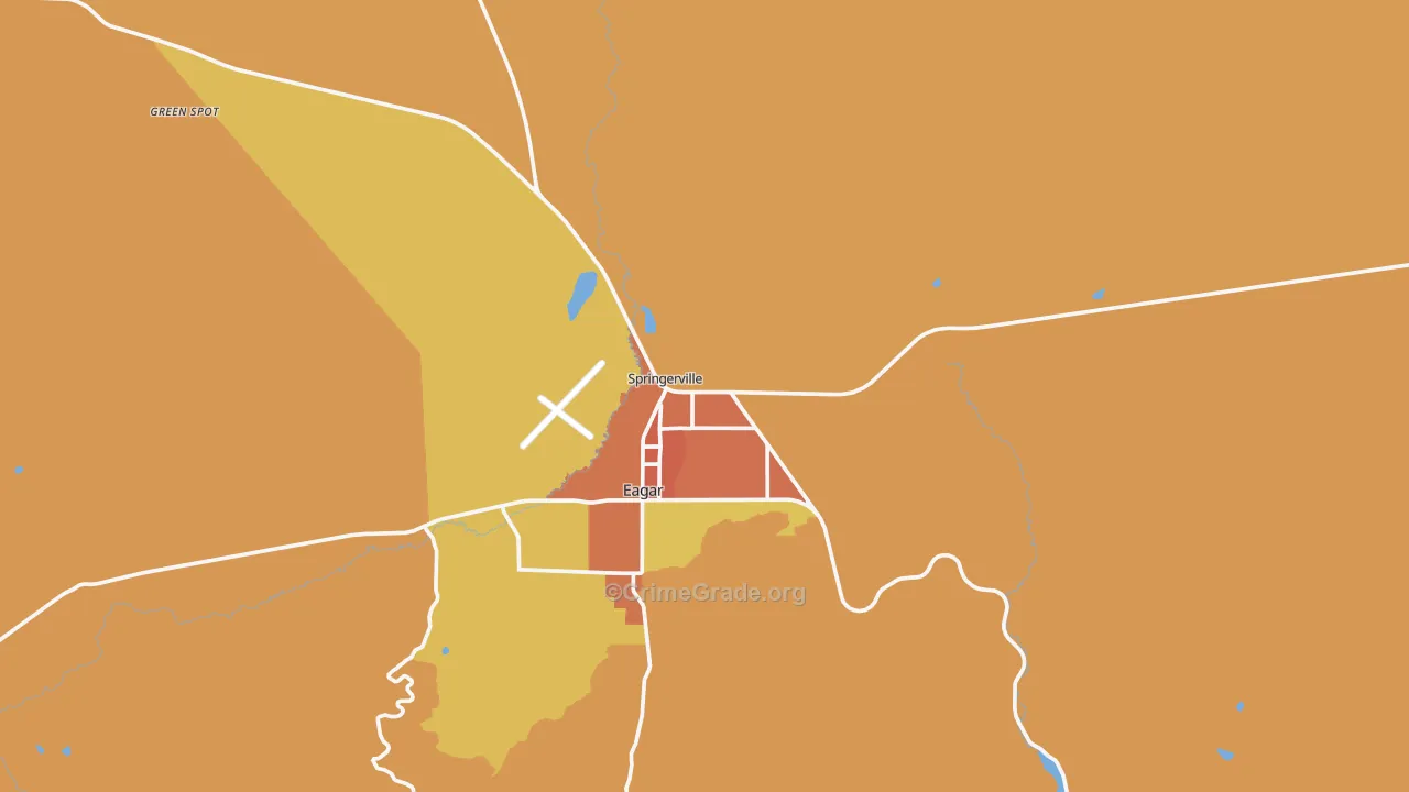 Springerville, AZ Map of Assault Rates
