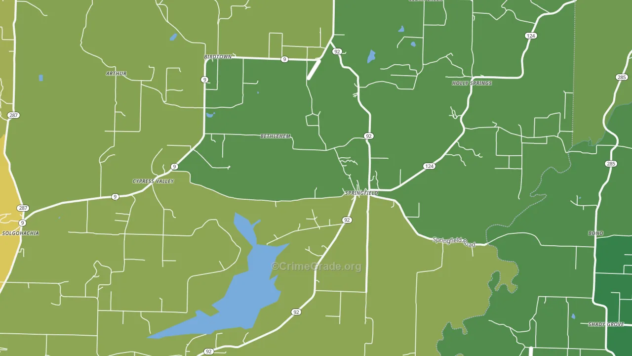 Springfield, AR Map of Assault Rates