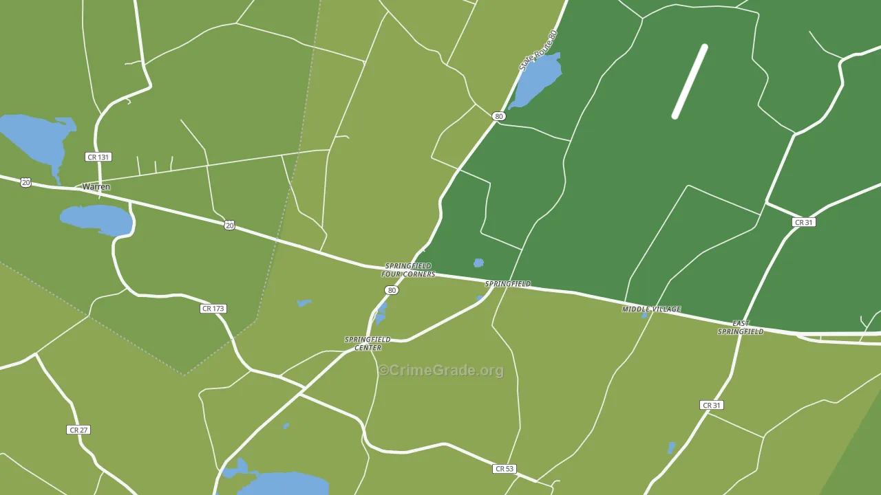 Springfield Center, NY Map of Assault Rates