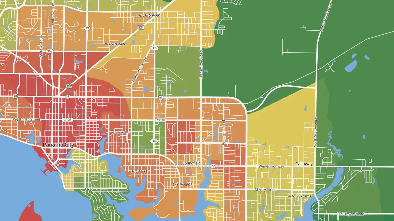 Springfield, FL Map of Assault Rates