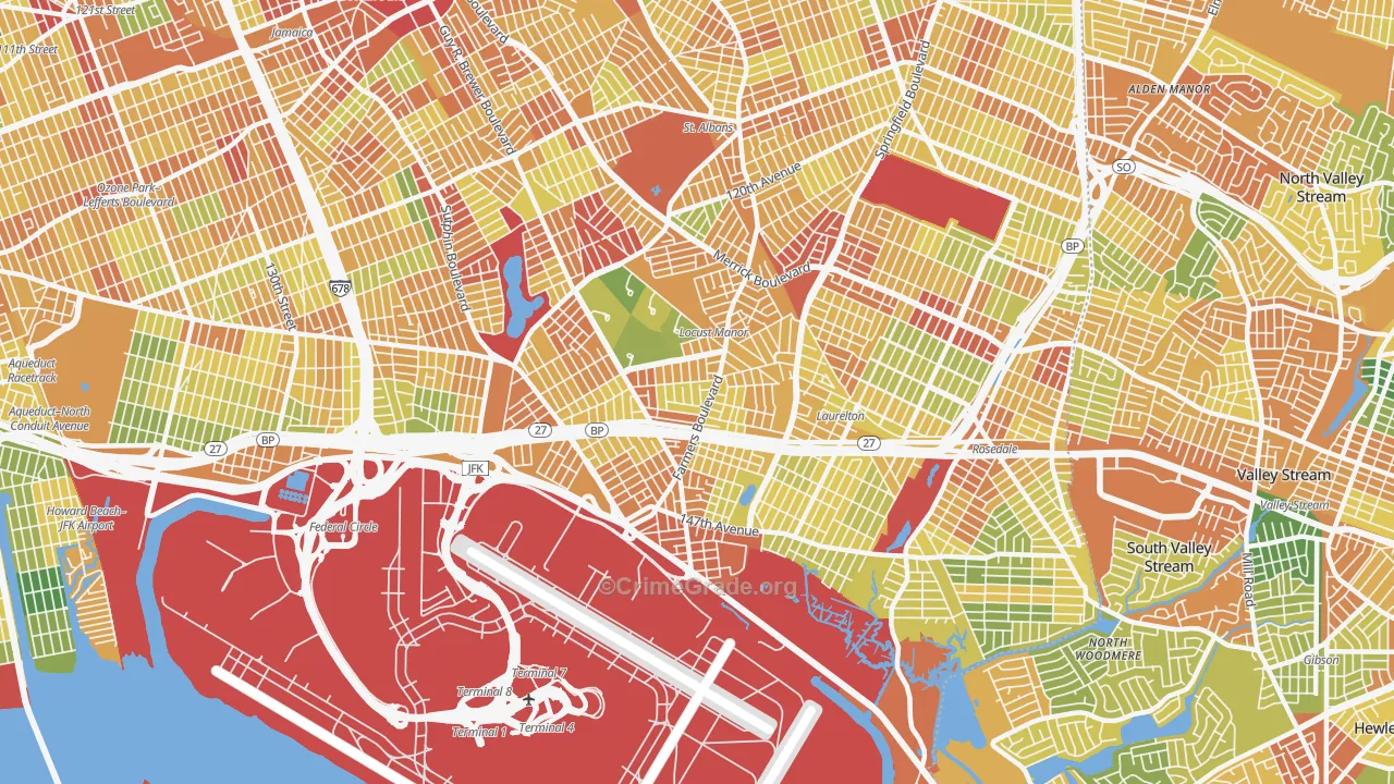 Springfield Gardens, Queens, NY Map of Assault Rates