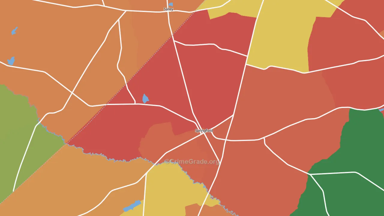 Springfield, SC Map of Assault Rates