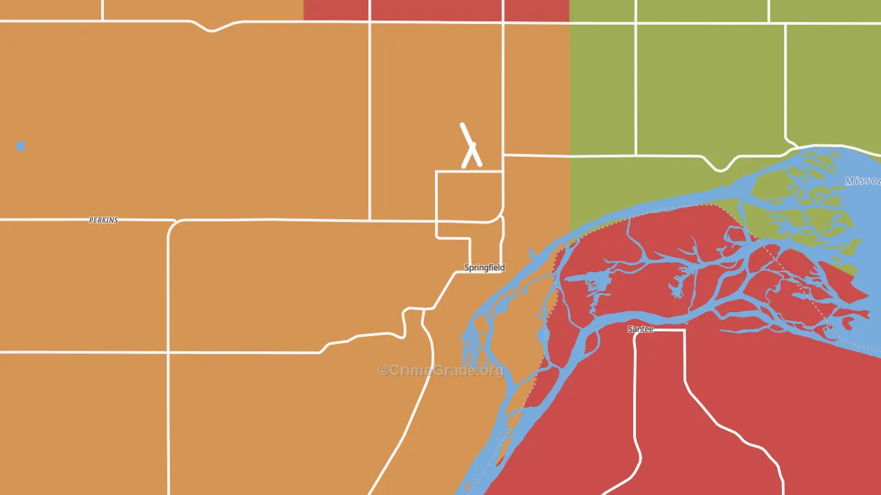 Springfield, SD Map of Assault Rates