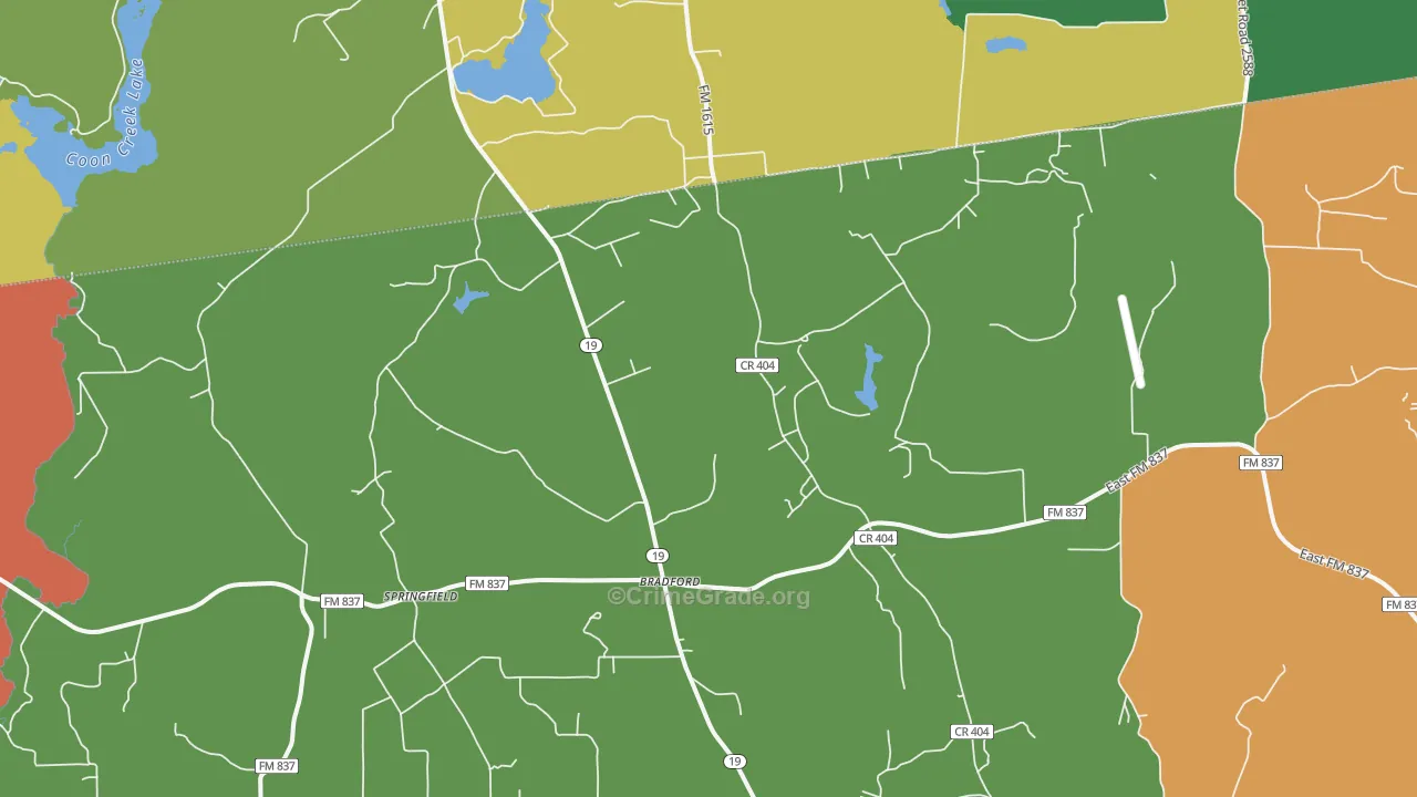 Springfield, TX Map of Assault Rates