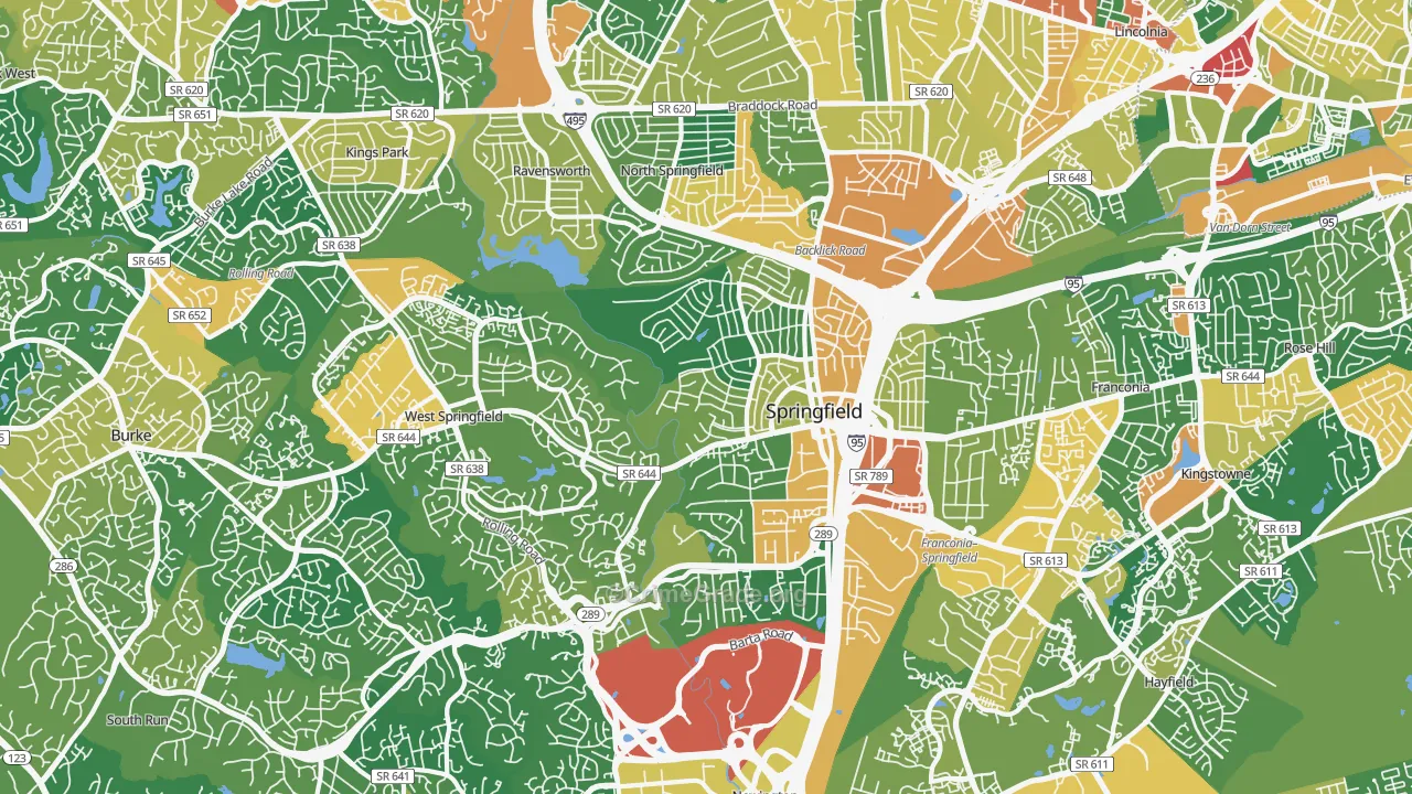 Springfield, VA Map of Assault Rates
