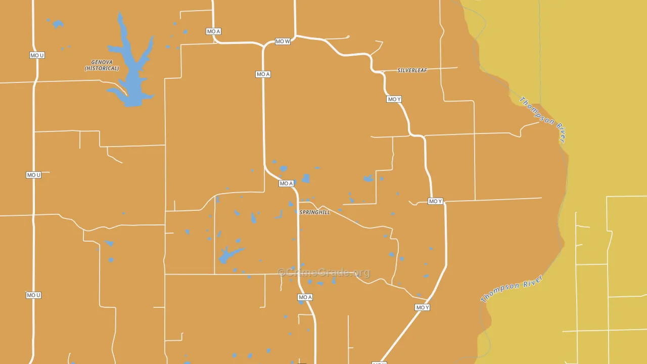 Springhill, MO Map of Assault Rates