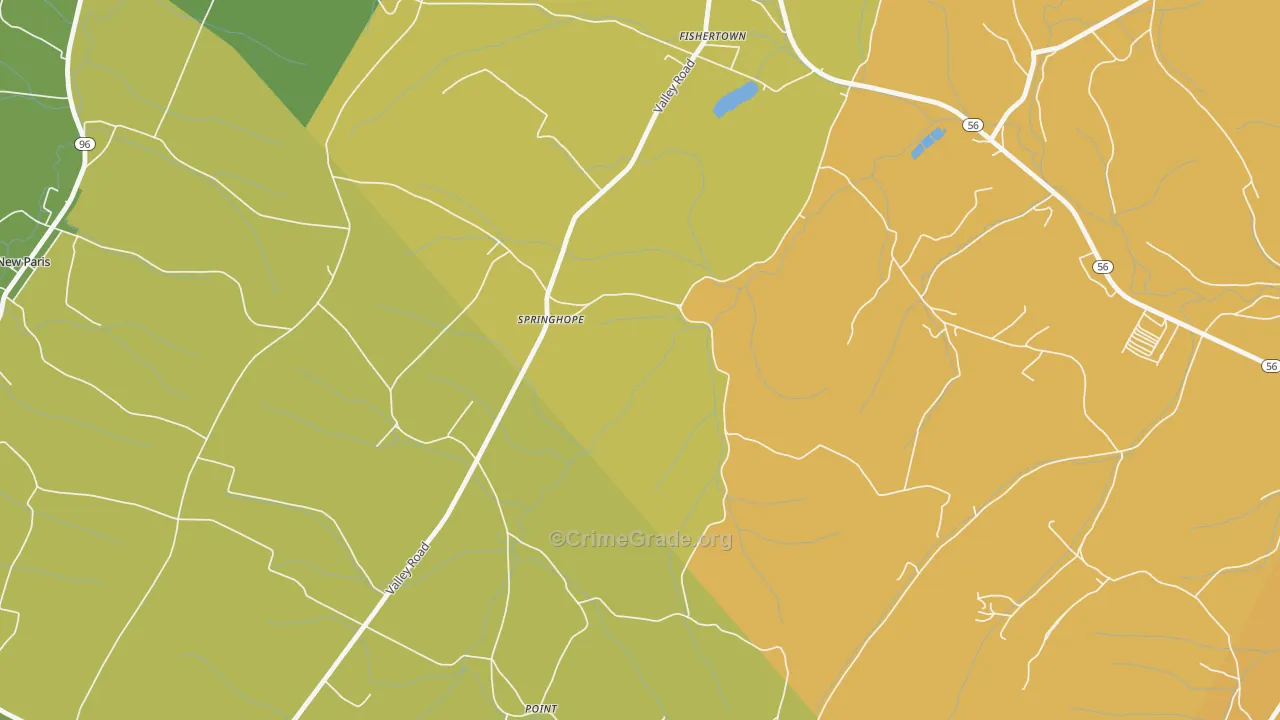 Springhope, PA Map of Assault Rates