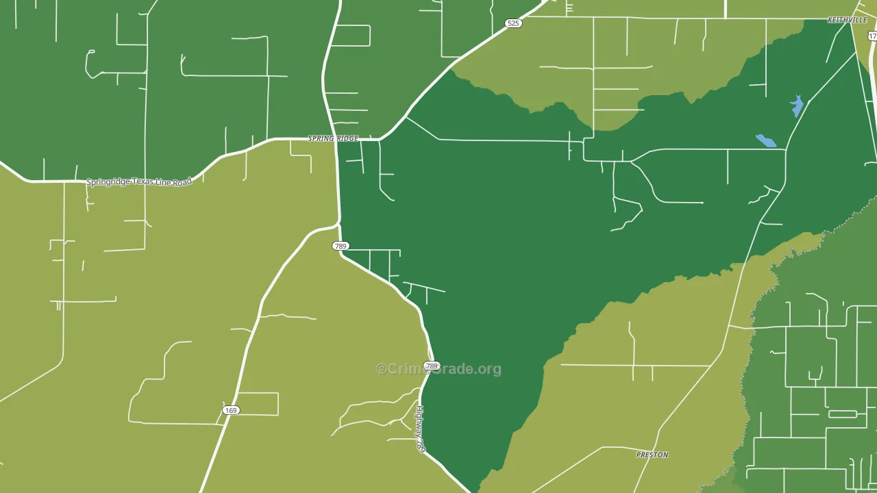 Springridge, LA Map of Assault Rates