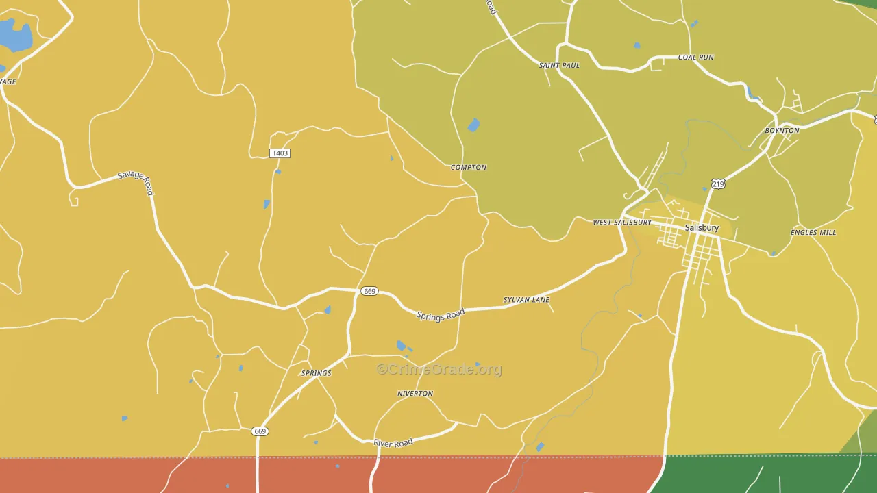 Springs, PA Map of Assault Rates