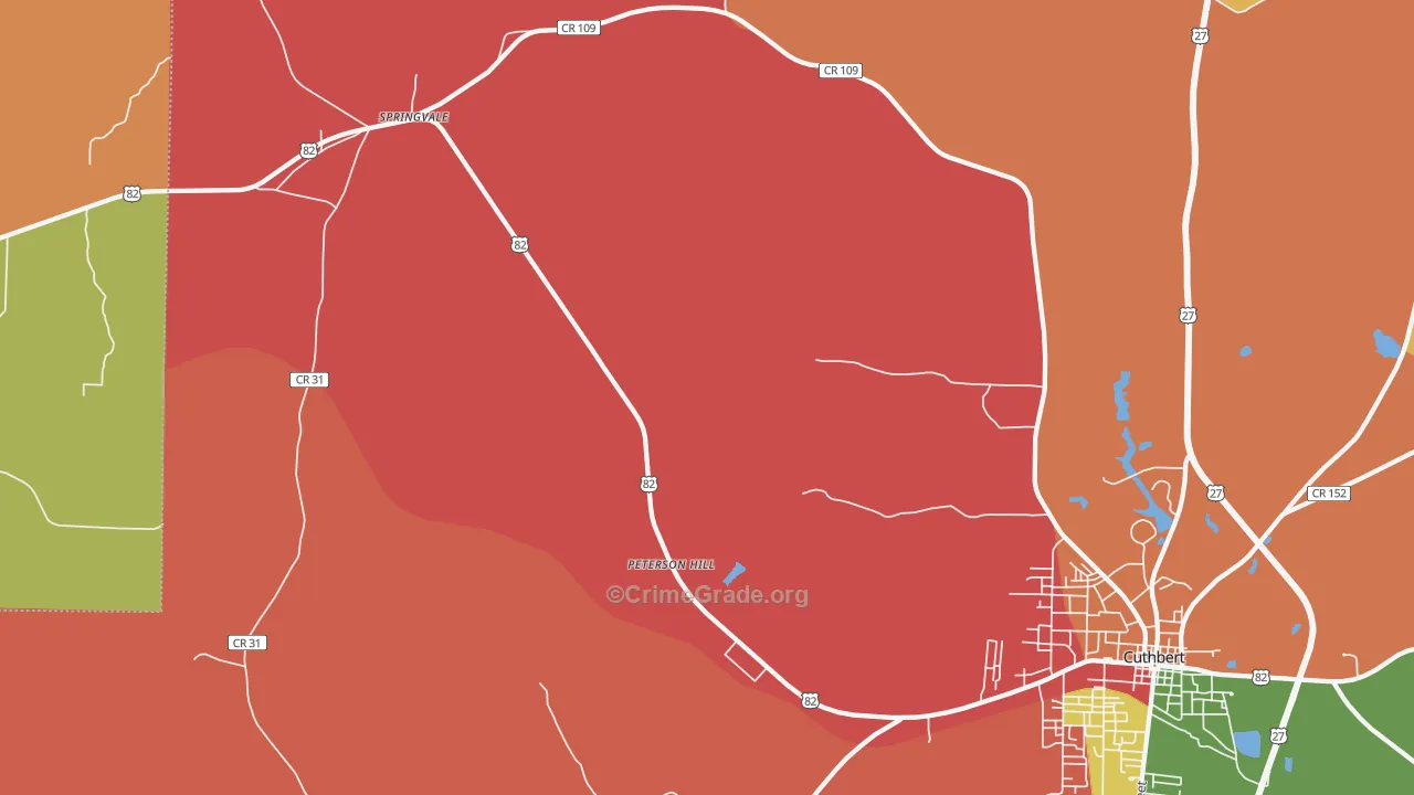 Springvale, GA Map of Assault Rates