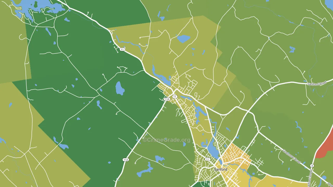 Springvale, ME Map of Assault Rates