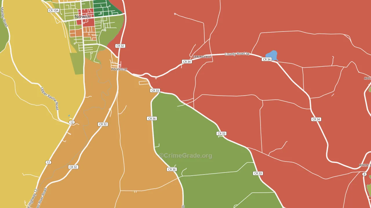 Springvale, NY Map of Assault Rates