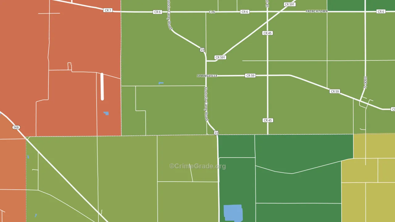 Springville, OH Map of Assault Rates