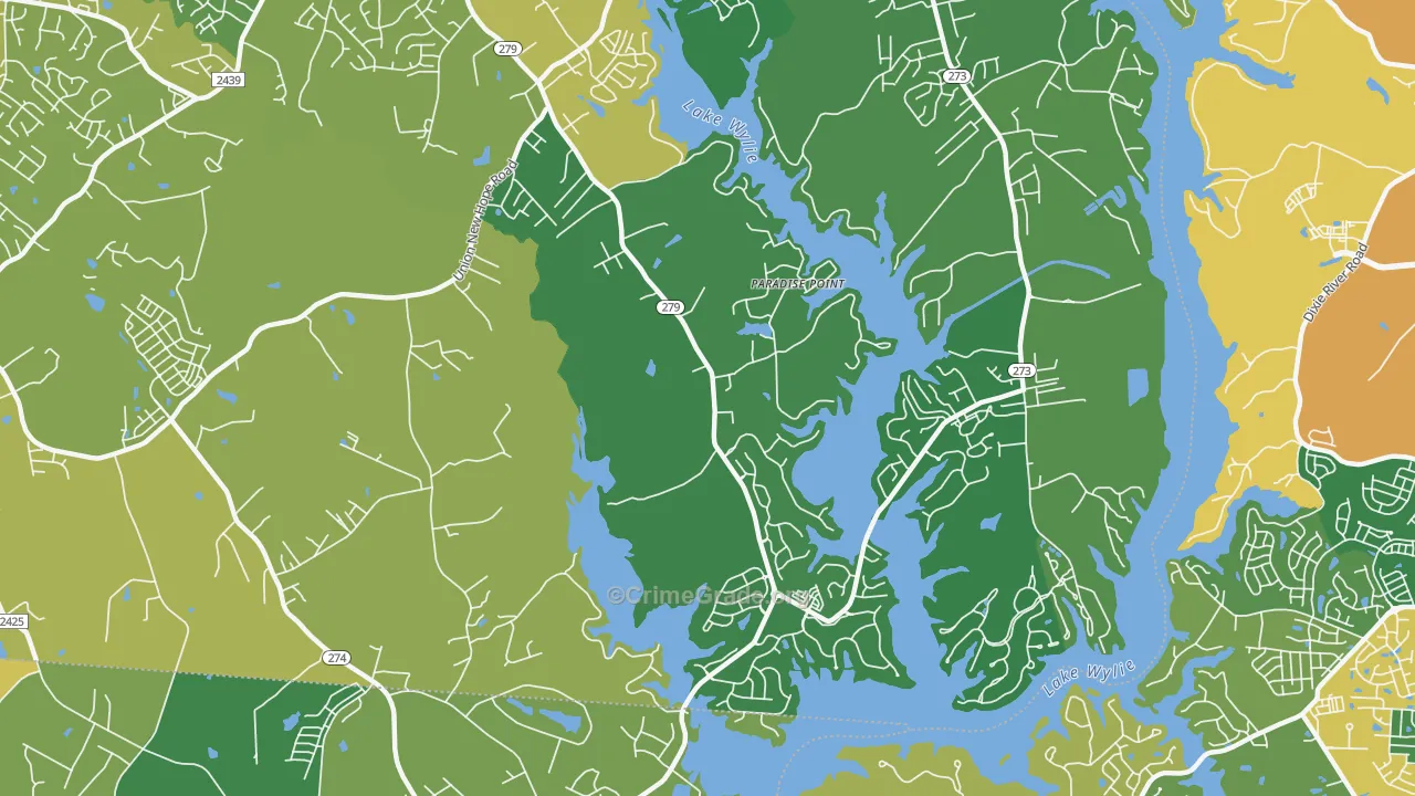 Springwood, NC Map of Assault Rates