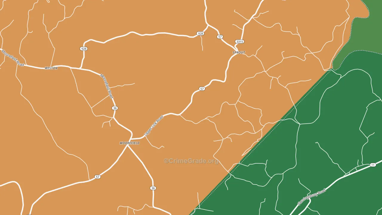 Sprout, KY Map of Assault Rates
