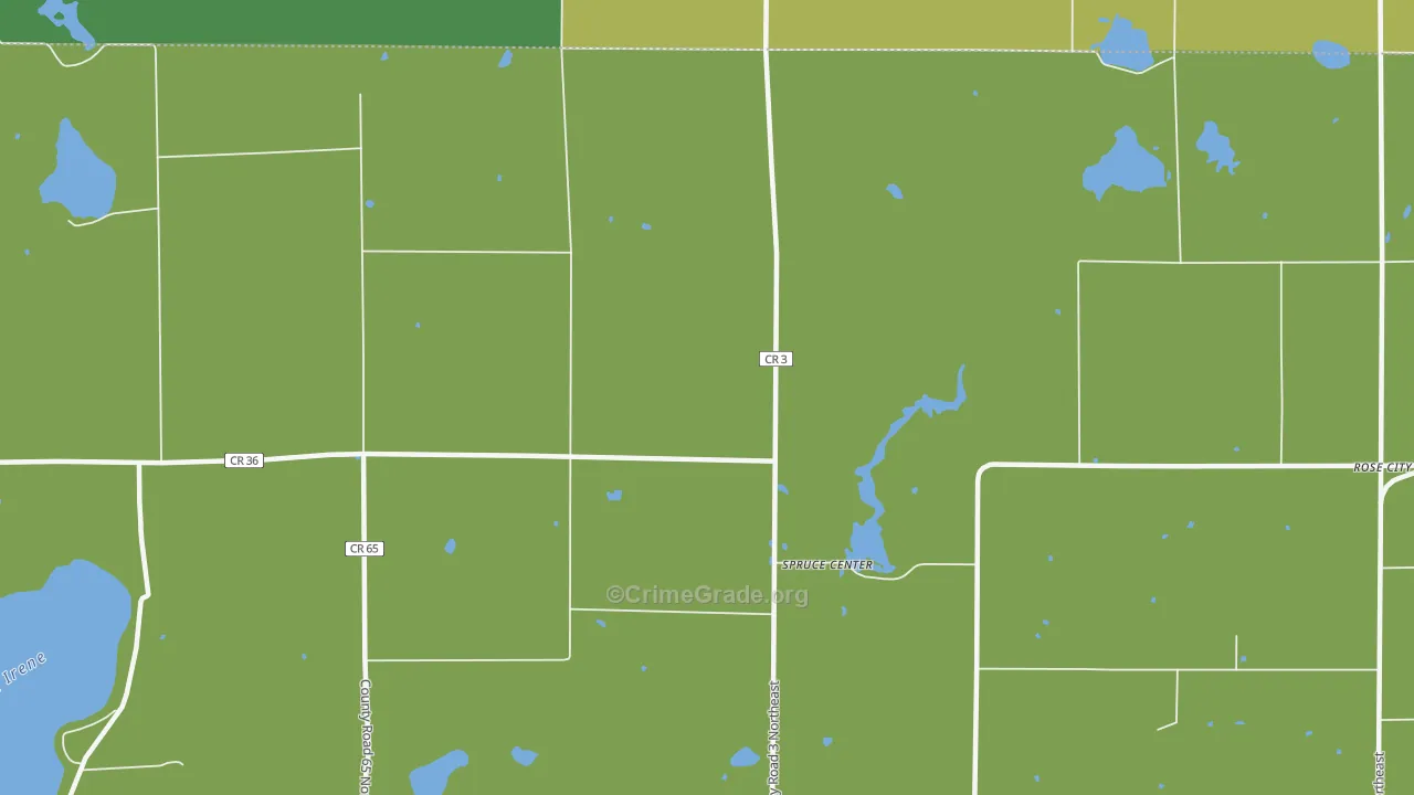 Spruce Center, MN Map of Assault Rates