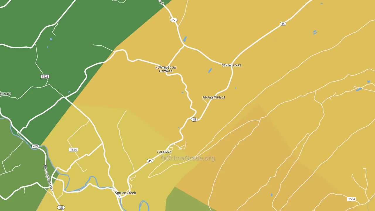 Spruce Creek, PA Map of Assault Rates