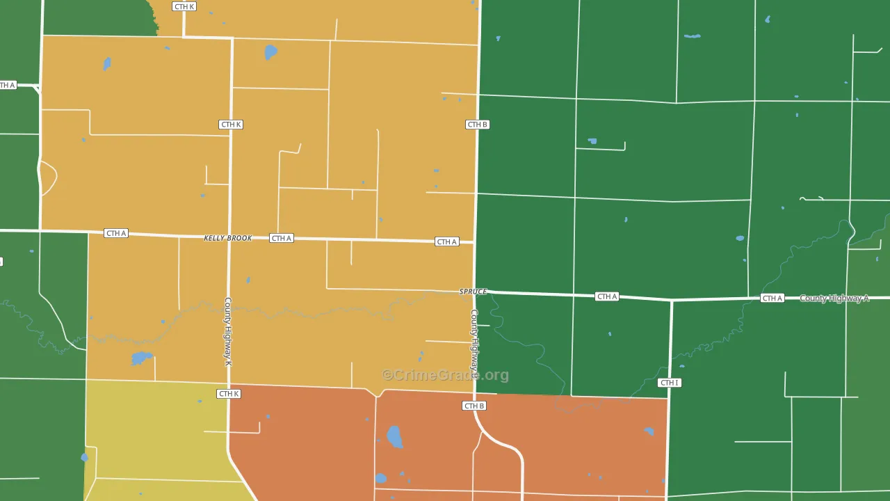 Spruce, WI Map of Assault Rates