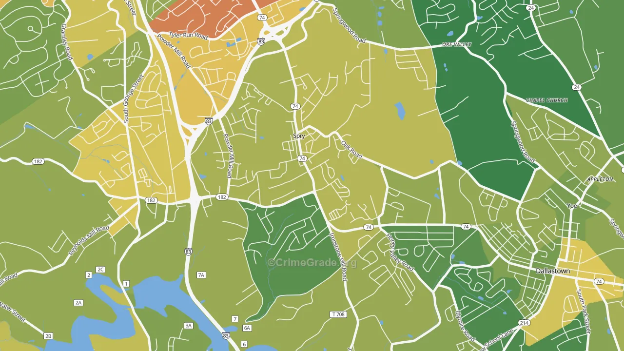 Spry, PA Map of Assault Rates