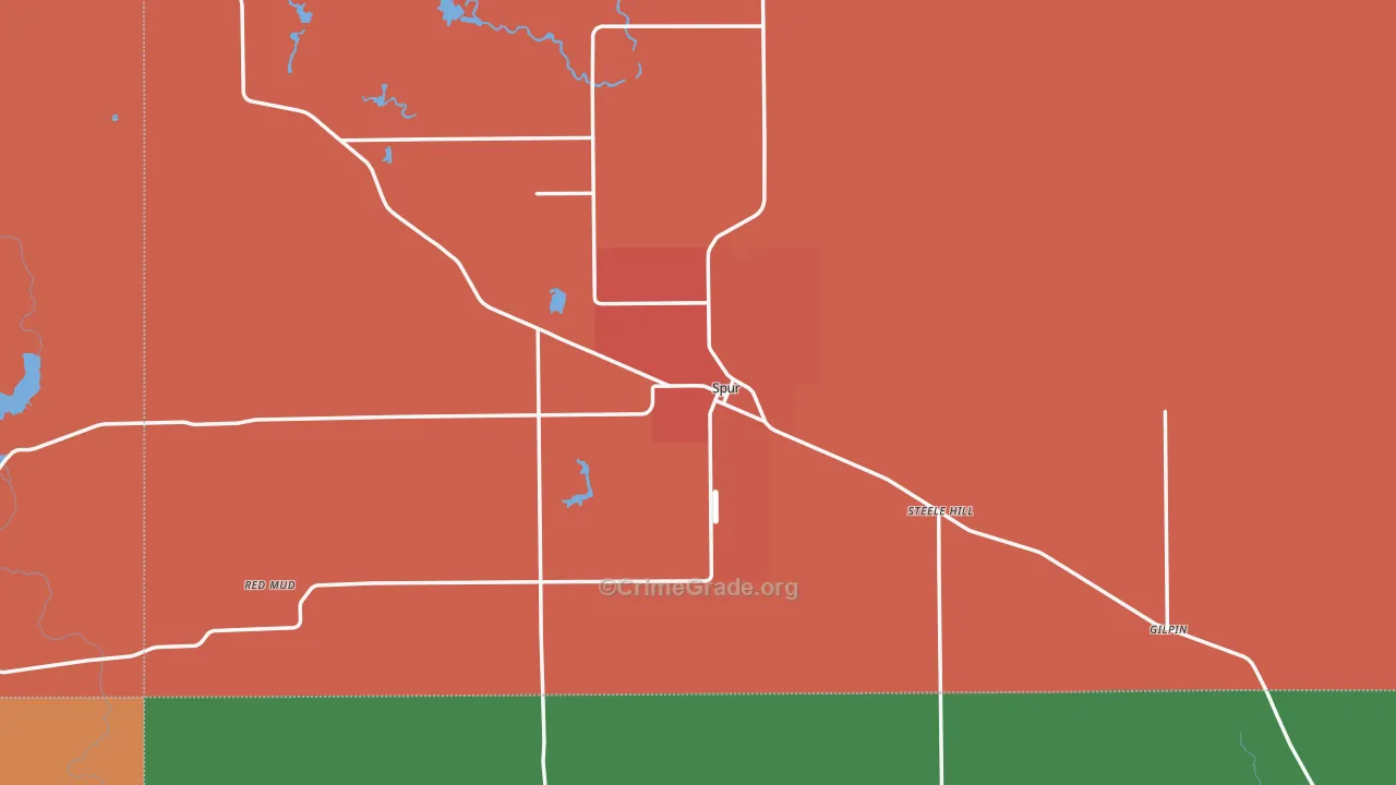 Spur, TX Map of Assault Rates