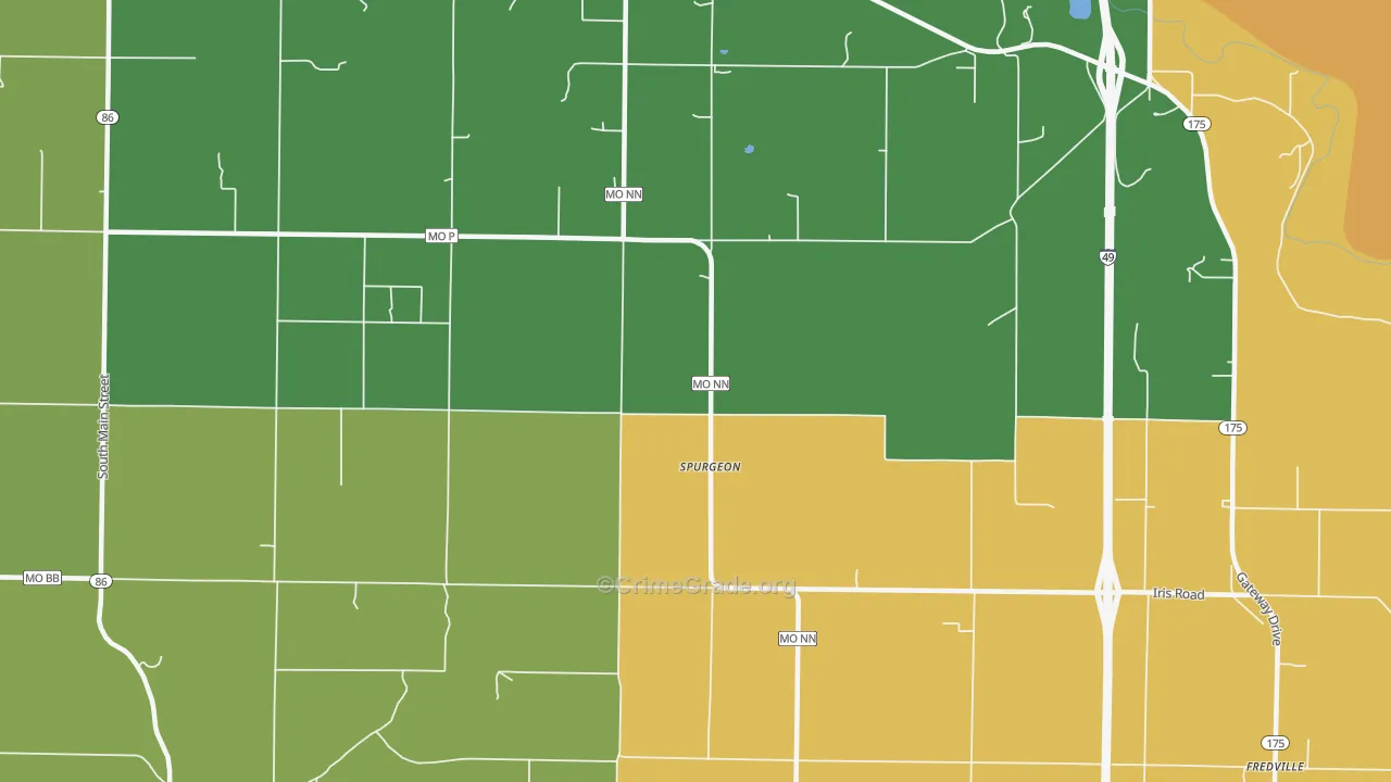 Spurgeon, MO Map of Assault Rates