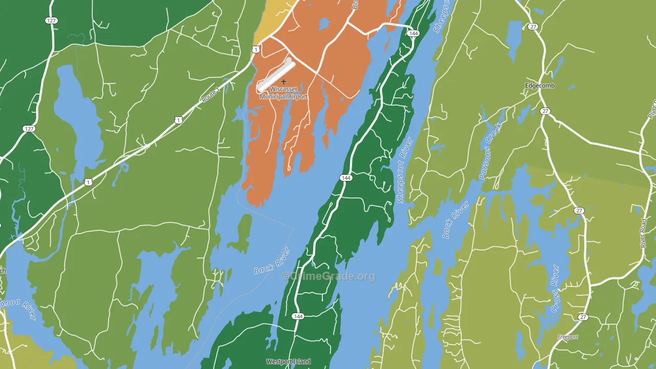 Squirrel Island, ME Map of Assault Rates