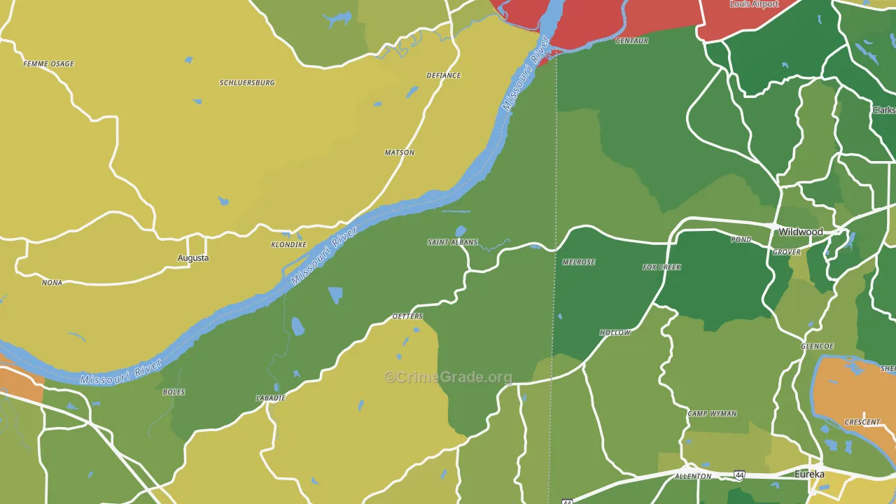 St. Albans, MO Map of Assault Rates