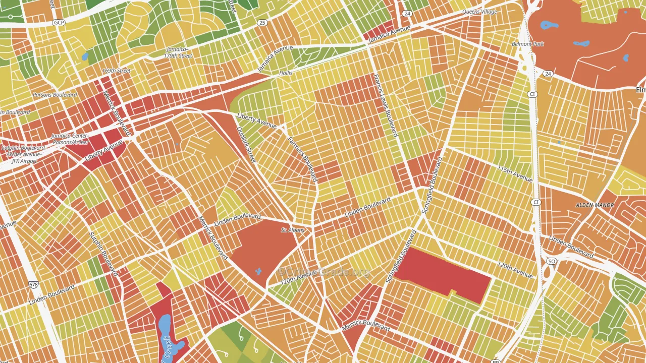 St Albans, Queens, NY Map of Assault Rates