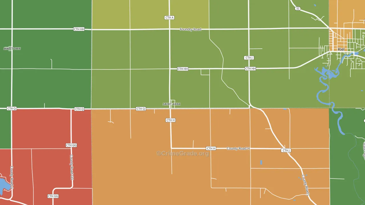 St. Anna, WI Map of Assault Rates