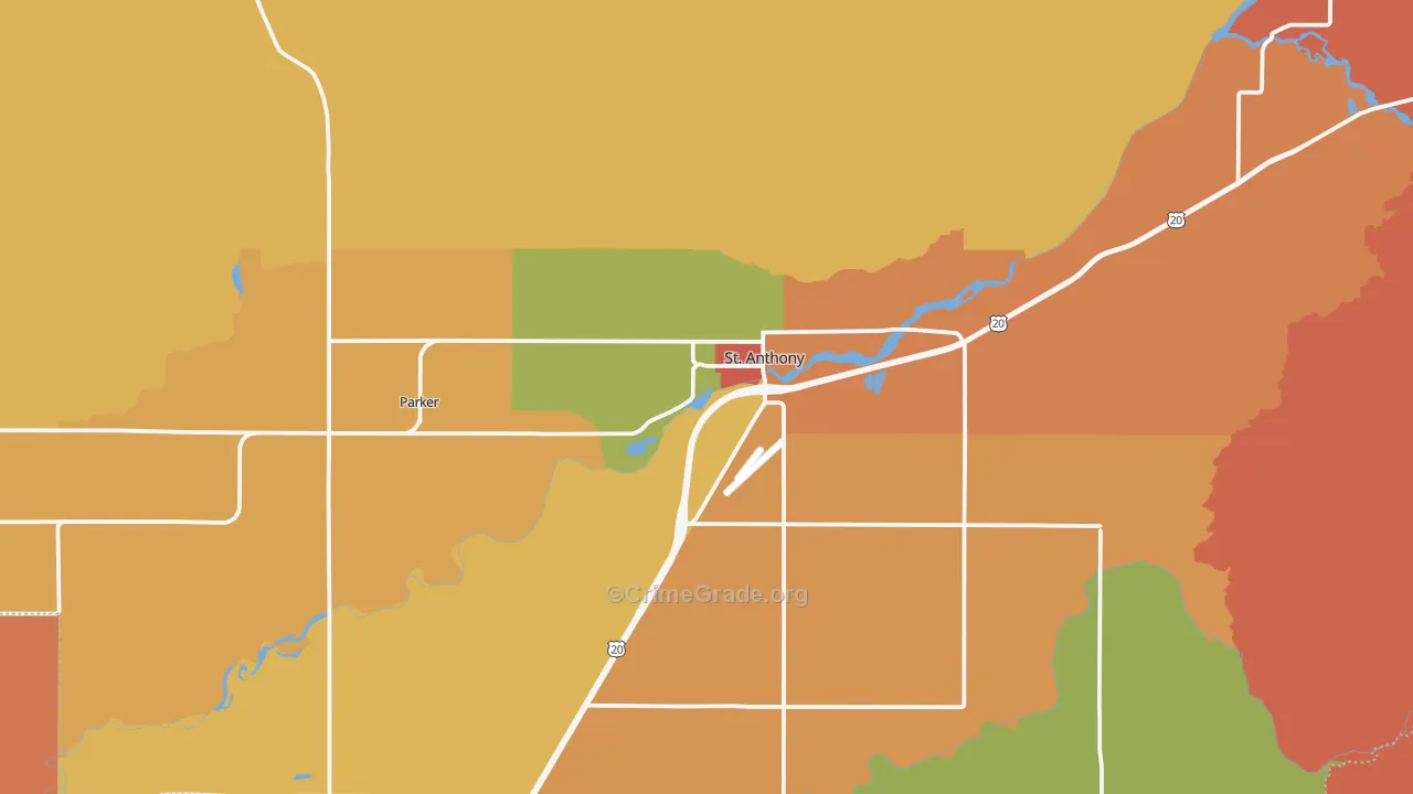 St. Anthony, ID Map of Assault Rates
