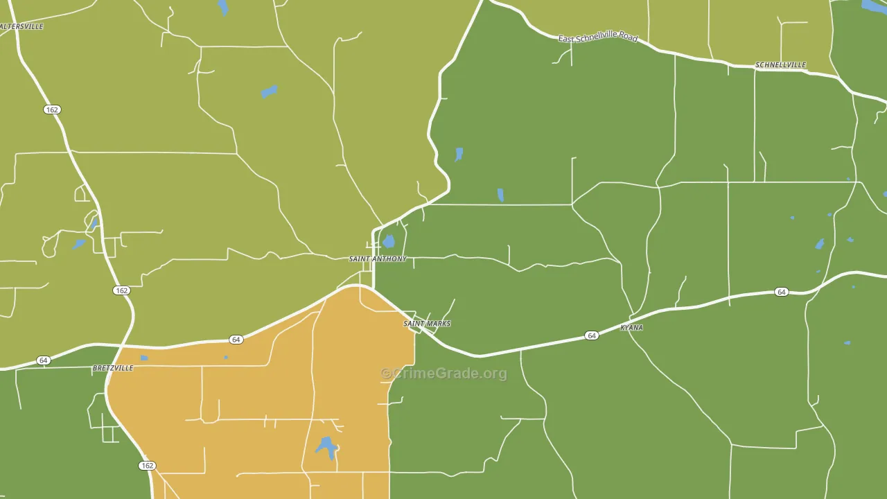 St. Anthony, IN Map of Assault Rates