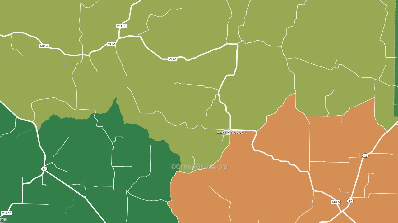 St. Anthony, MO Map of Assault Rates