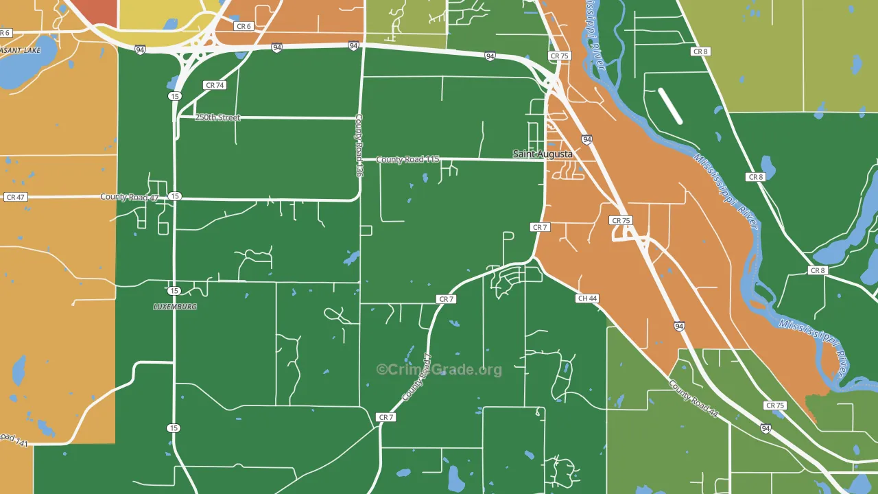 St. Augusta, MN Map of Assault Rates