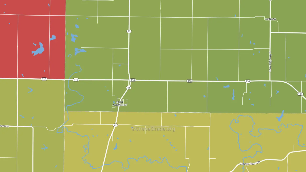 St. Augustine, IL Map of Assault Rates