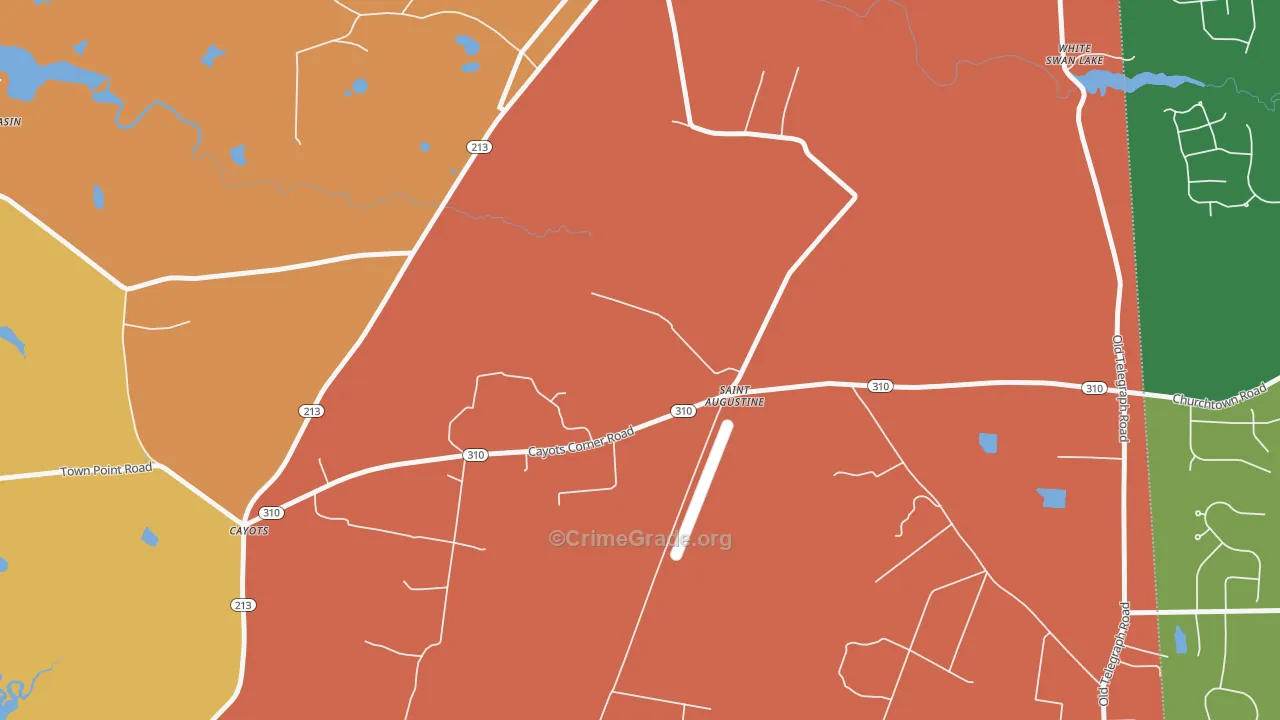 St. Augustine, MD Map of Assault Rates
