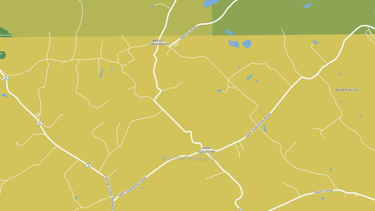 St. Augustine, PA Map of Assault Rates