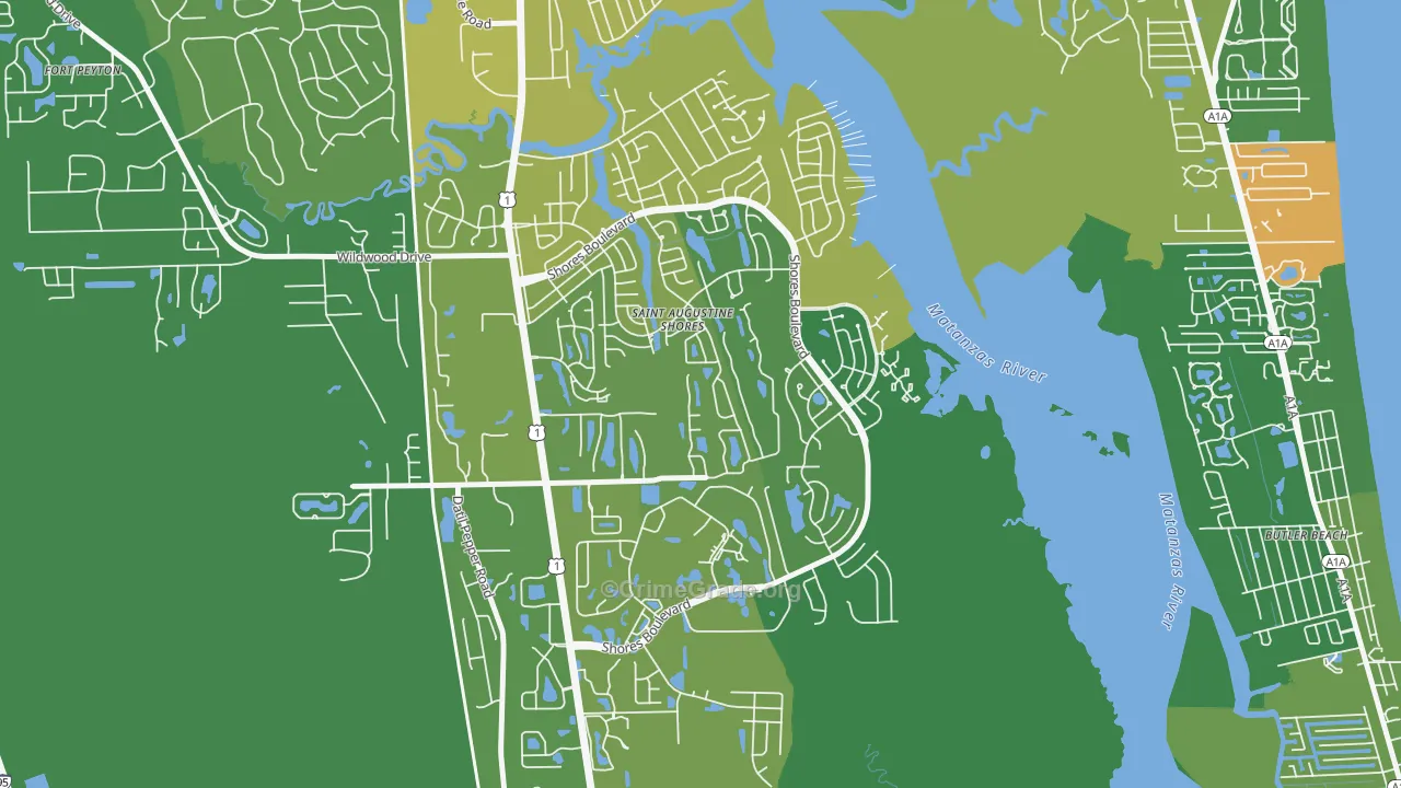 St. Augustine Shores, FL Map of Assault Rates