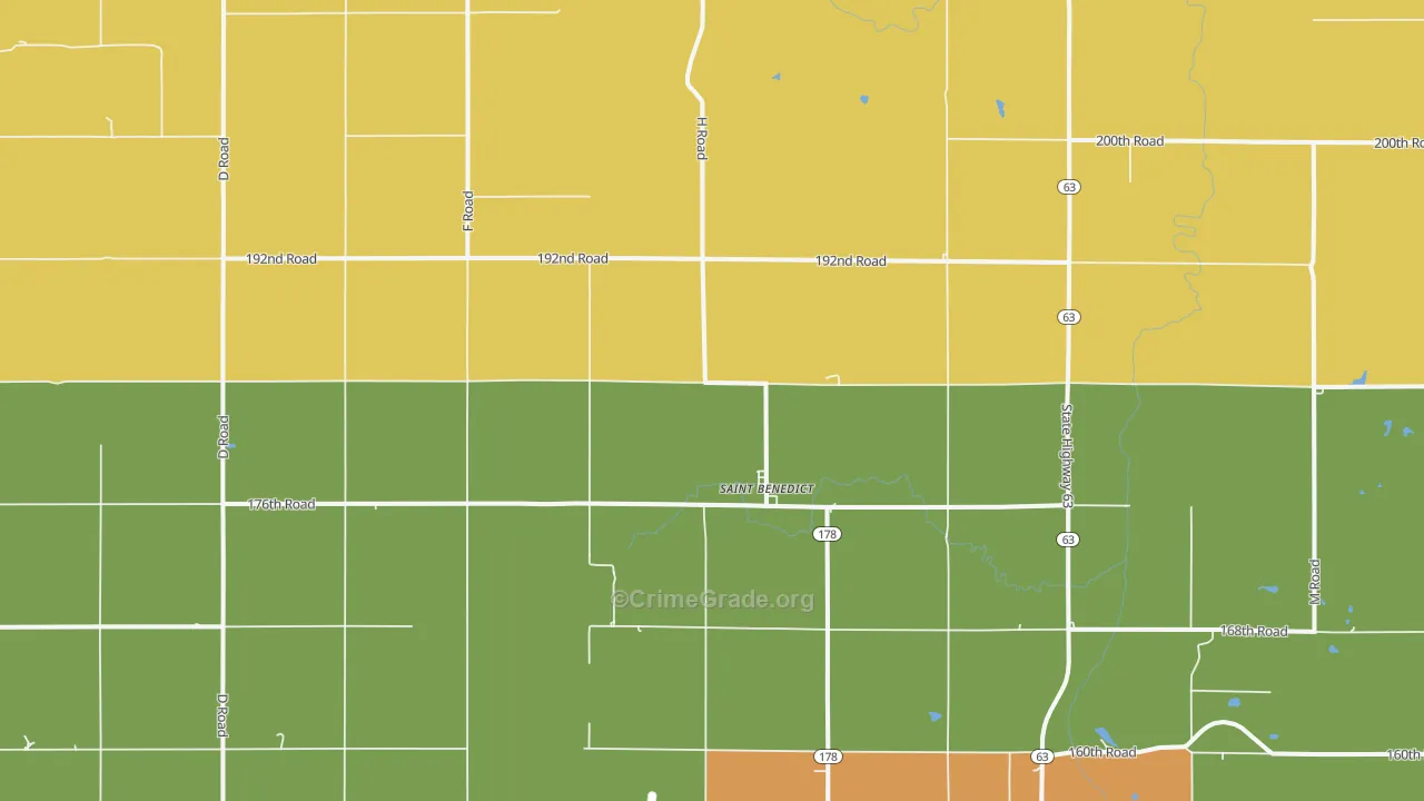 St. Benedict, KS Map of Assault Rates