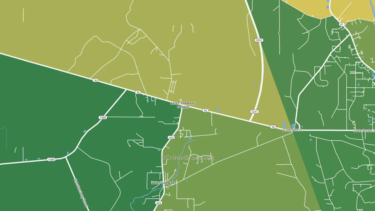St. Benedict, LA Map of Assault Rates