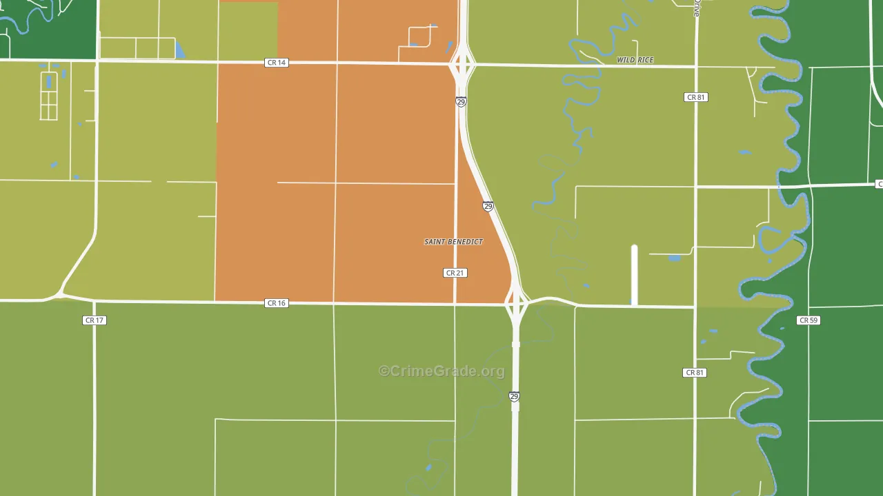 St. Benedict, ND Map of Assault Rates