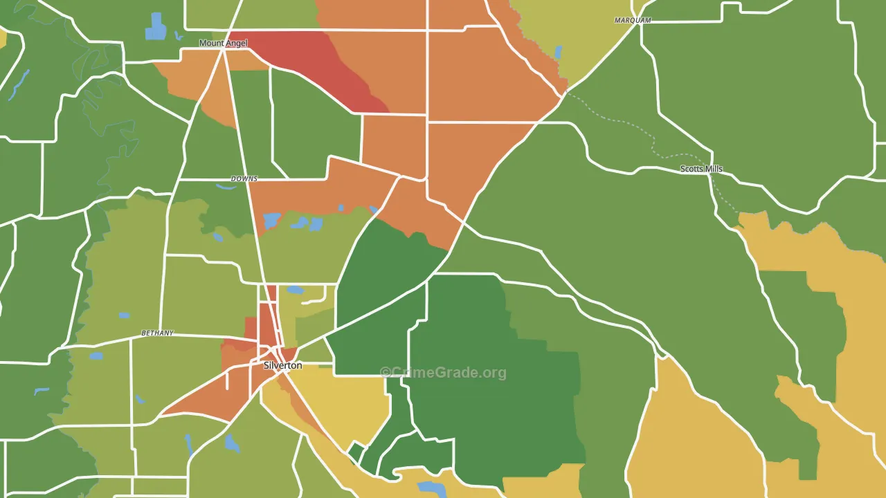 St. Benedict, OR Map of Assault Rates